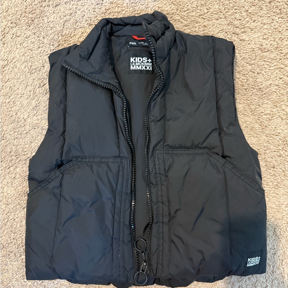 Zara Kids Black Puffer Vest